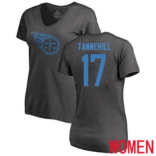 Tennessee Titans Ash Women Ryan Tannehill One Color NFL Football #17 T Shirt